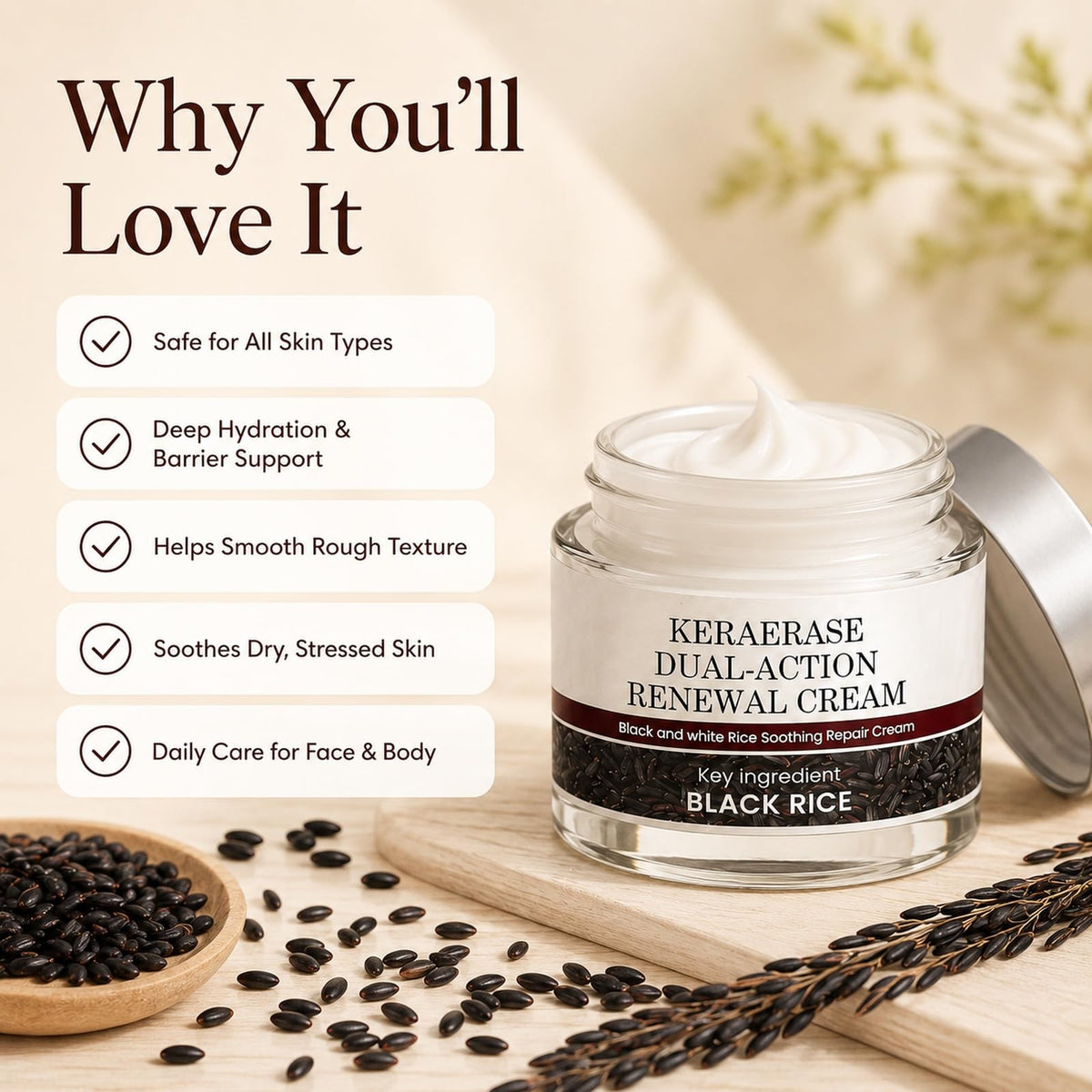ALVORIA open jar revealing creamy formula and nutrient-rich appearance