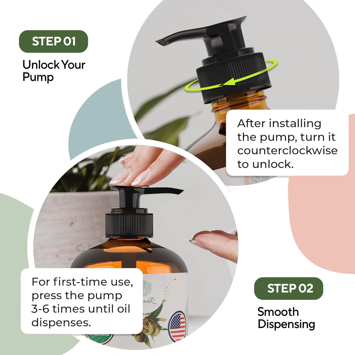 AMAAR bottle held in hand to show 8 oz scale and travel-friendly size
