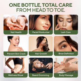 AMAAR viscous oil drop on skin showing texture and deep moisturizing benefit