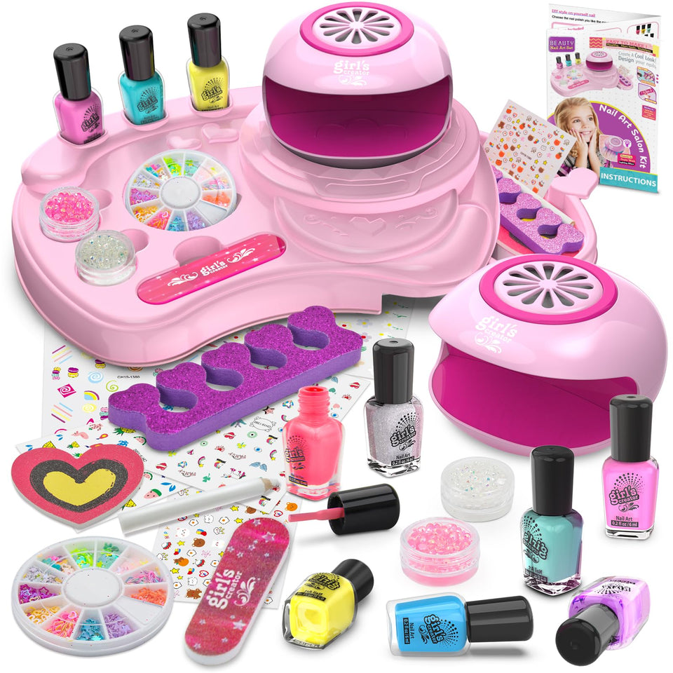 Amagoing front packaging showing full kids nail art kit for gifting