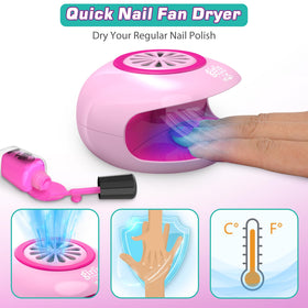 Amagoing quick-dry fan dryer in use to speed up nail drying safely