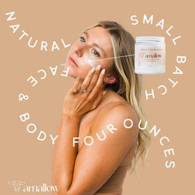 Amallow ingredients sweet almond oil and tallow highlighting natural nourishment benefit