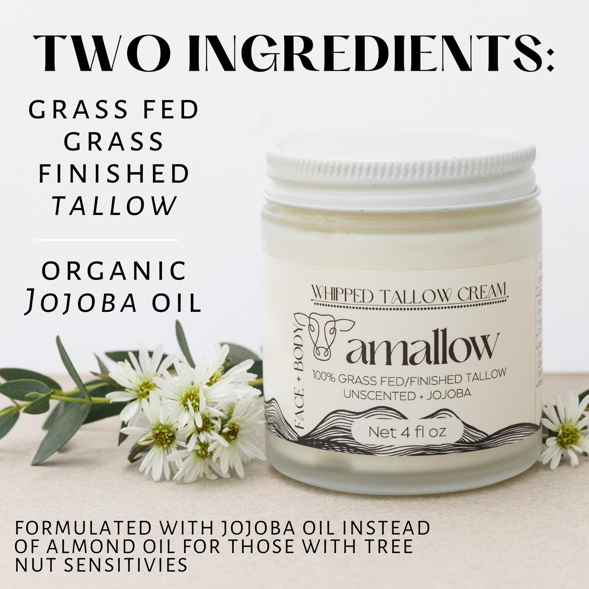 Amallow open jar with spoon showing scoopable, spreadable texture
