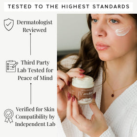 Amallow next to a hand for scale showing compact travel-friendly benefit