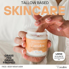 close-up whipped texture of Amallow tallow cream highlighting silky absorption benefit
