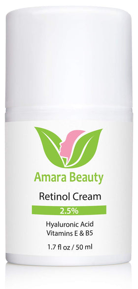 Amara Beauty retinol cream applied on hand demonstrating smooth spread and moisturizing feel
