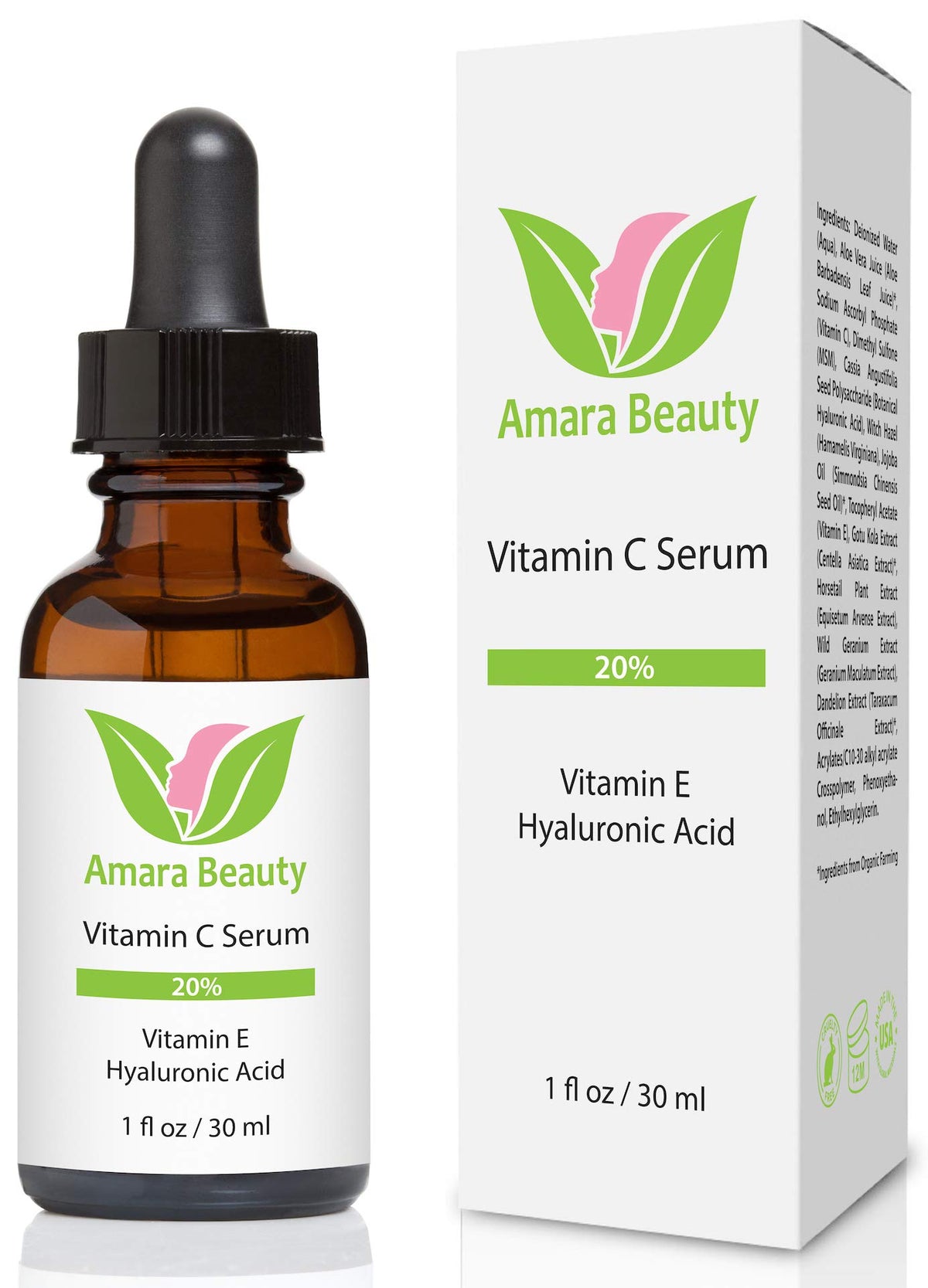 Amara Beauty dropper dispensing serum highlighting precision and easy application