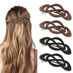 Amariver front view of four-pack barrettes showing colors and compact design benefits