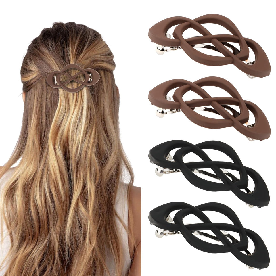 Amariver front view of four-pack barrettes showing colors and compact design benefits
