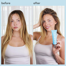 AMAXY before and after comparison showing increased volume and clean finish