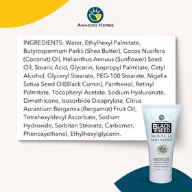 Amazing Herbs hand applying cream demonstrating easy spreadability and immediate hydration
