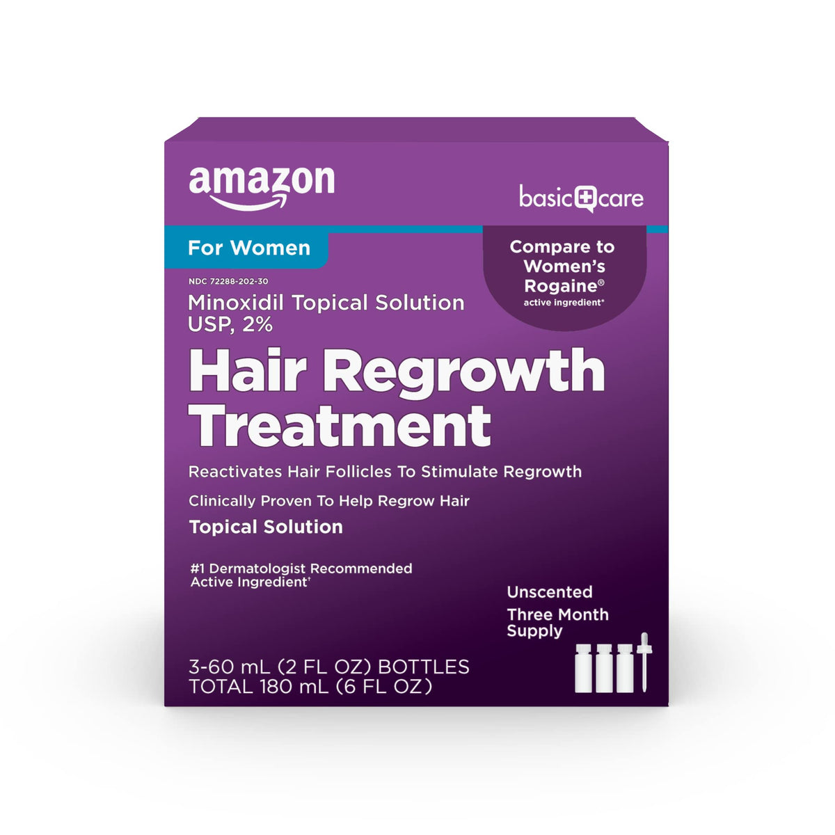 Amazon Basic Care front packaging showing product name and size for clear identification and value
