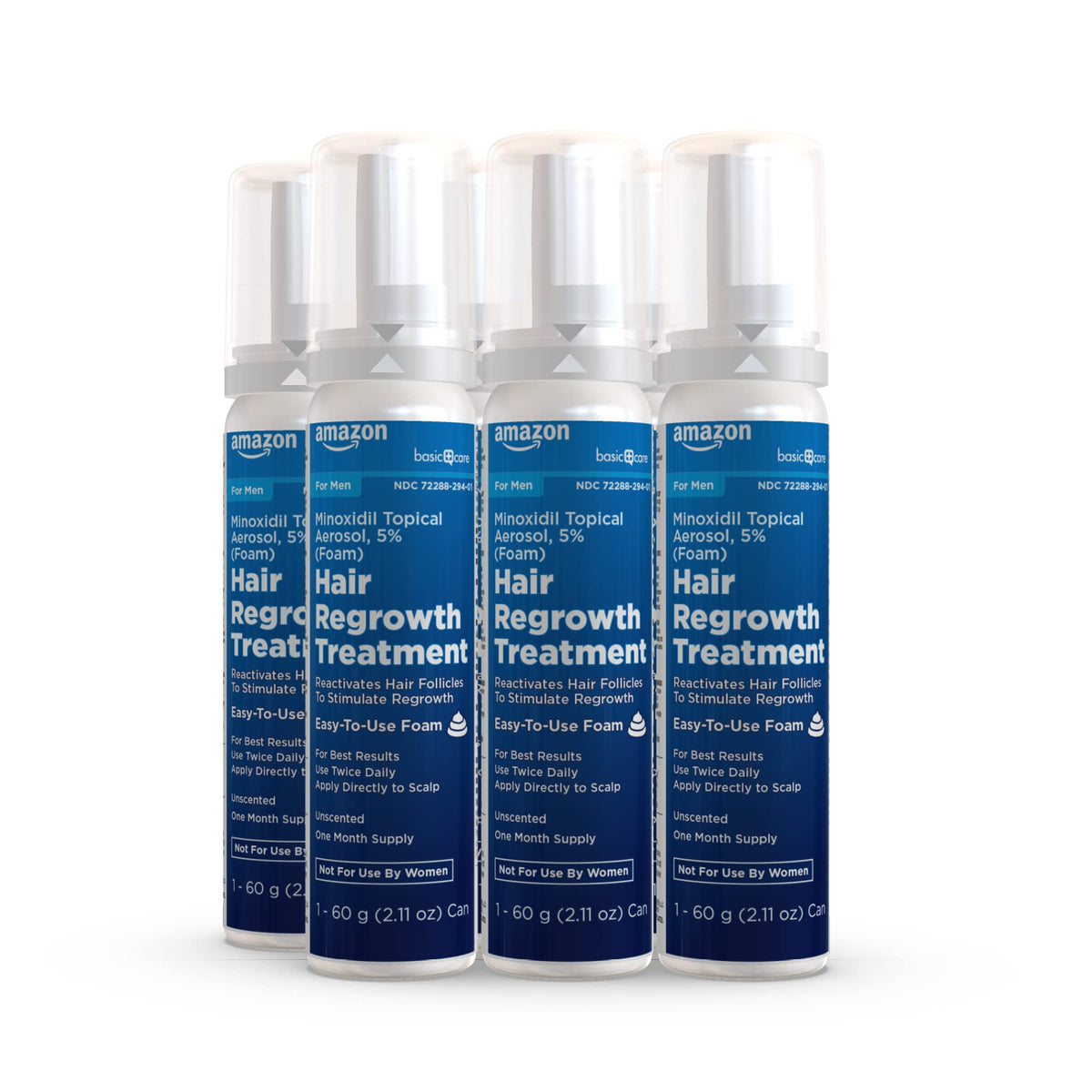 Amazon Basic Care six-pack display offering extended supply convenience