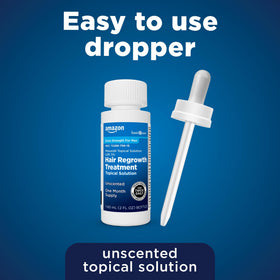Amazon Basic Care product on bathroom counter, convenient daily hair care routine