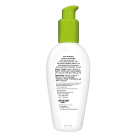 Amazon Basics applying lotion on face demonstrating smooth layering benefit