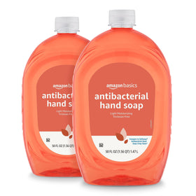 Amazon Basics front packaging showing two citrus refill bottles and volume benefit
