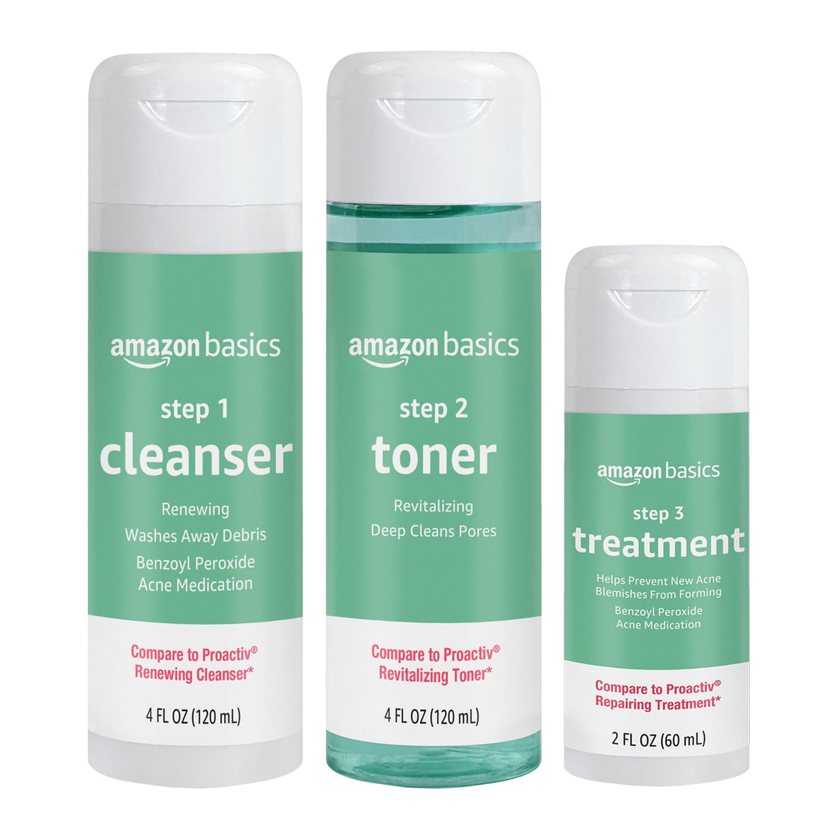 Amazon Basics cleanser bottle close-up illustrating effective cleansing