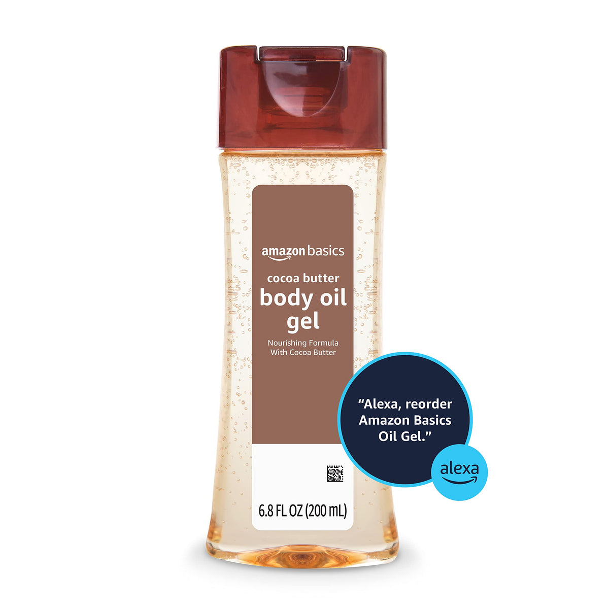 Amazon Basics cocoa butter gel texture close-up showing smooth spread and quick absorption