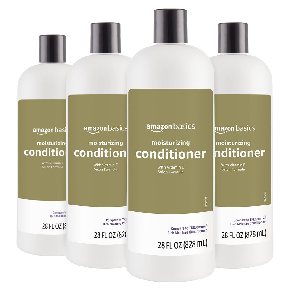 Amazon Basics front packaging showing four 28 oz bottles and value savings