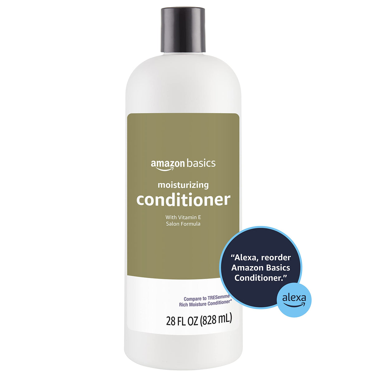 Amazon Basics conditioner creamy texture pouring demonstrating smooth detangling
