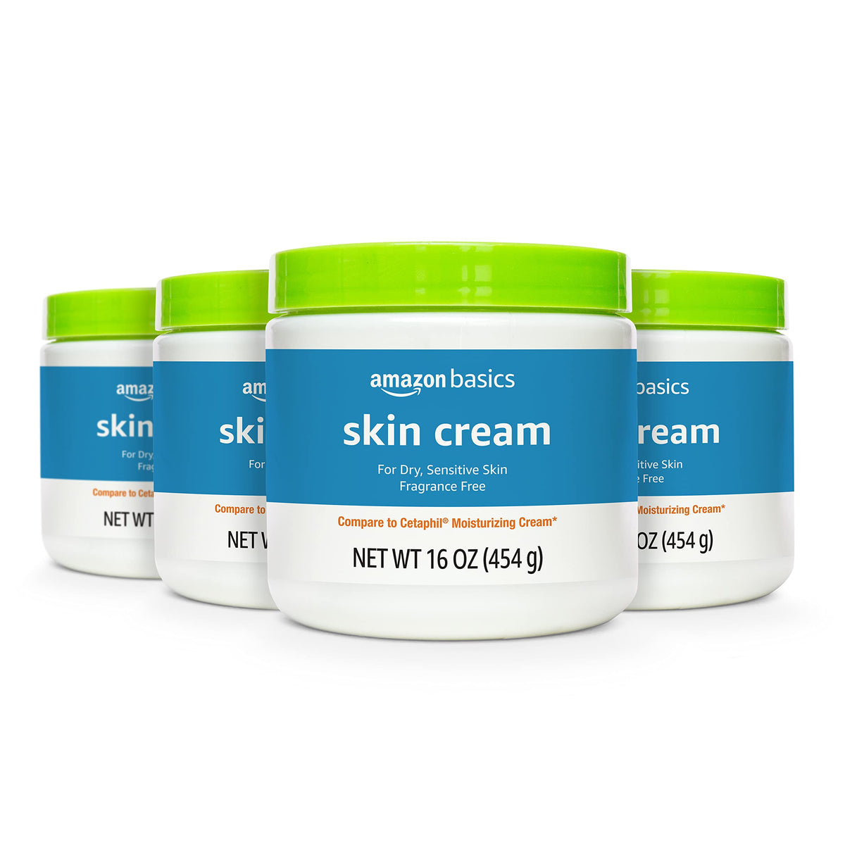 Amazon Basics front packaging showing four 16-ounce jars and brand clarity