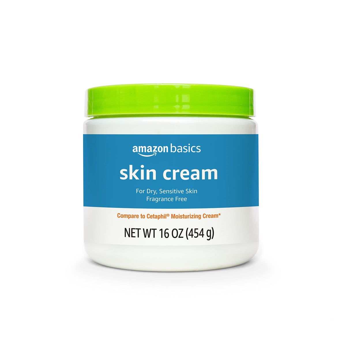 Amazon Basics hand applying cream demonstrating soothing hydration benefit