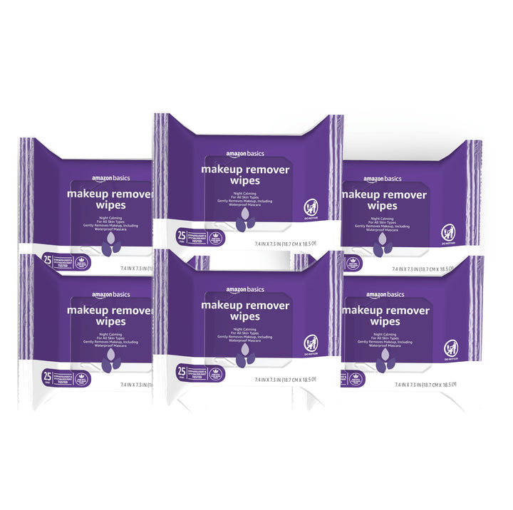 Amazon Basics front packaging showing six resealable 25-count packs for convenience