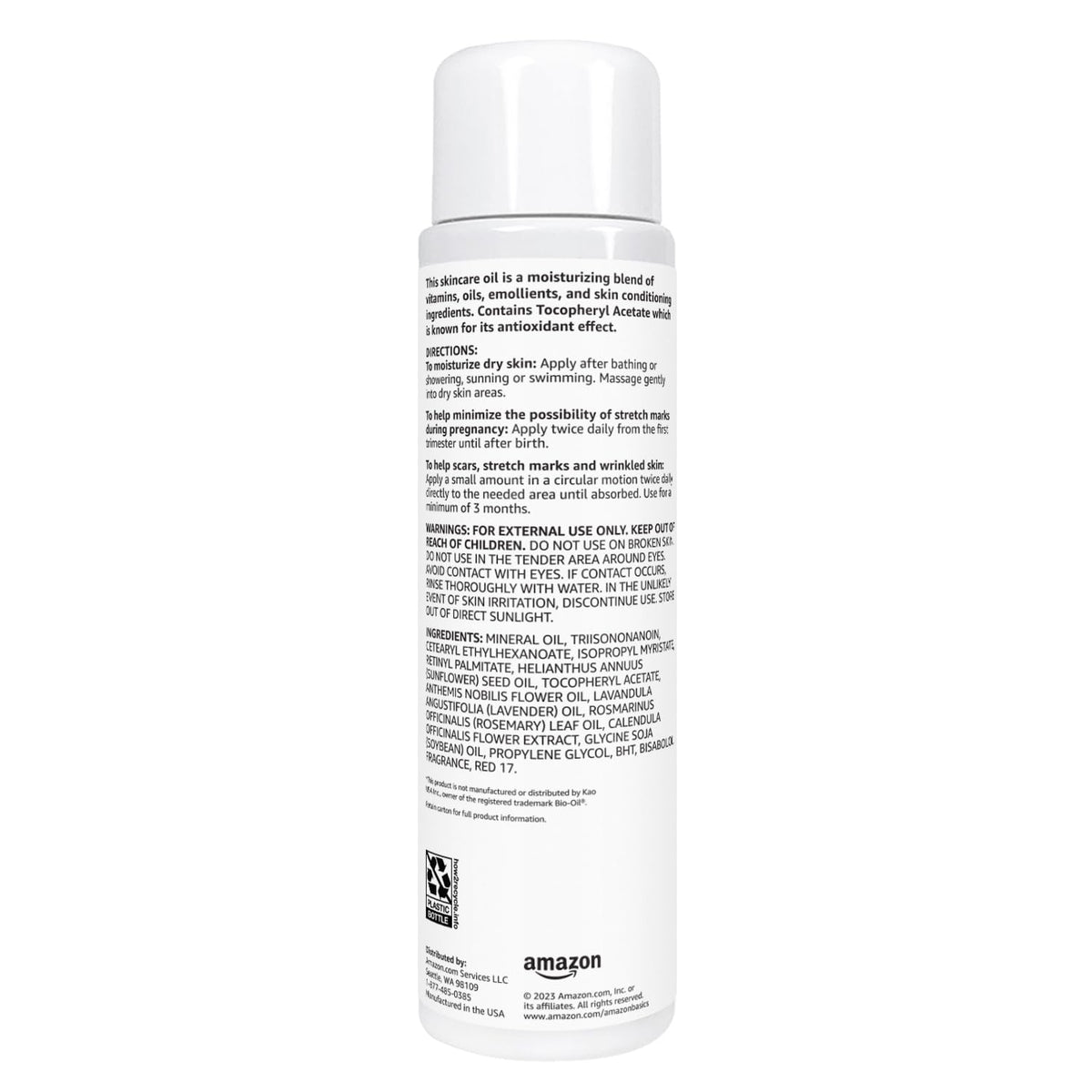 Amazon Basics bottle staged in bathroom showing everyday skincare convenience