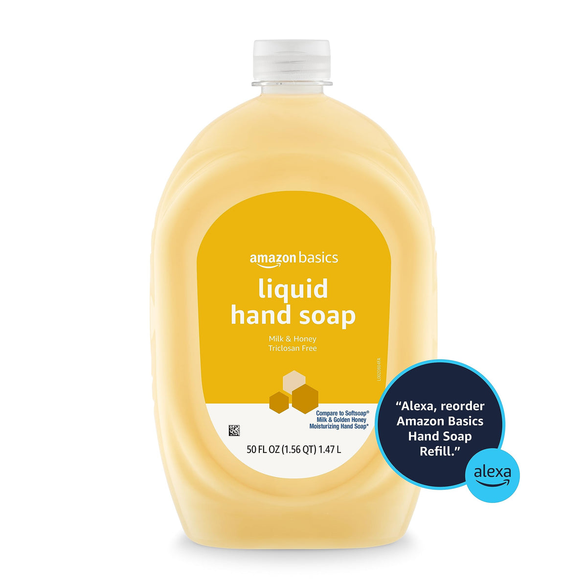 Amazon Basics label close-up showing ingredient highlights and pH balance