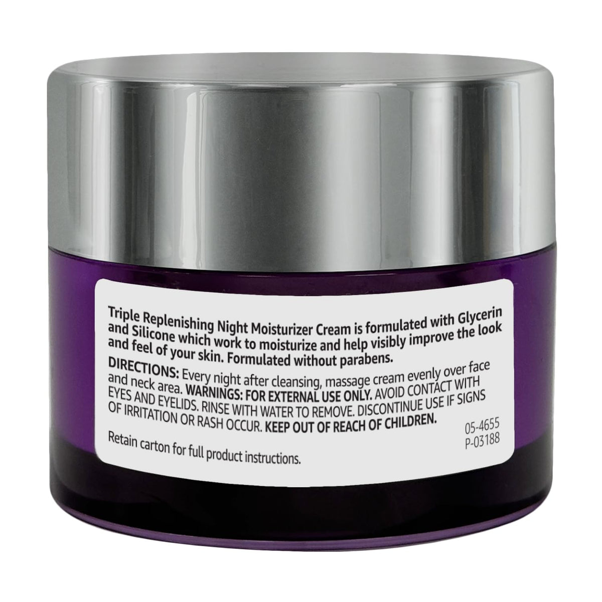 Clear label closeup on Amazon Basics jar showing ingredient callouts and benefits
