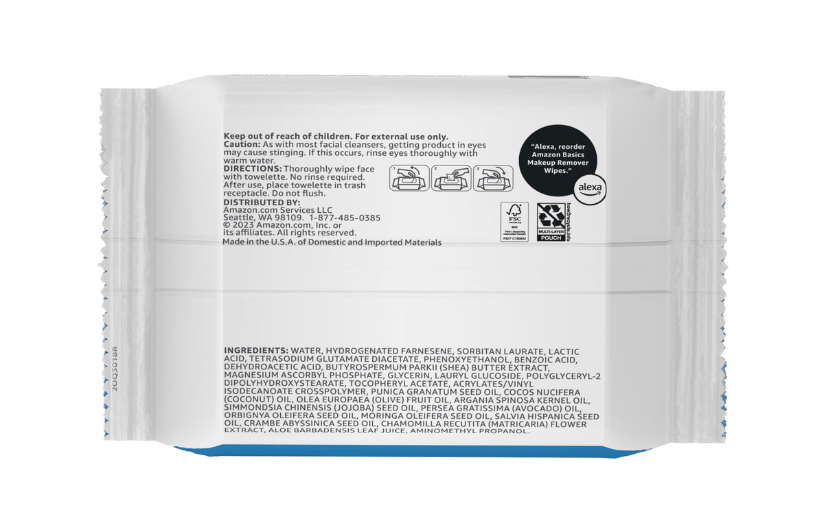 Amazon Basics open resealable pack with wipes coming out, easy access