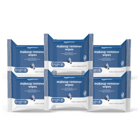 Amazon Basics front packaging showing six resealable 25-count packs and clear labeling for convenience