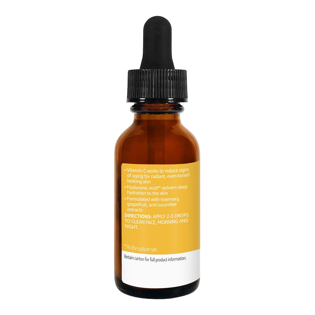 Amazon Basics bottle beside rosemary grapefruit cucumber, emphasizes natural extracts benefit