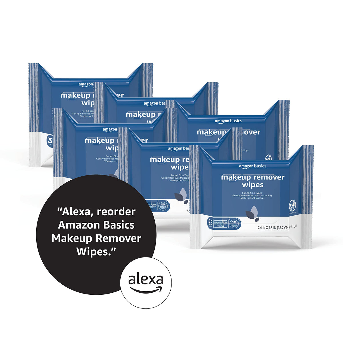 Amazon Basics six-pack staged in bathroom setting for travel and multi-location convenience