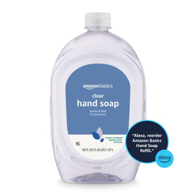 Amazon Basics two 50-ounce bottles stacked to show bulk supply and value