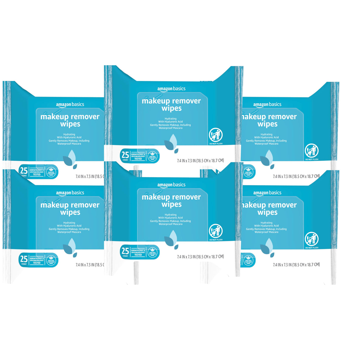 Amazon Basics front packaging showing resealable six-pack and product benefits