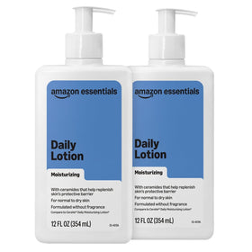 Amazon Essentials front packaging showing two 12 oz bottles and product benefit