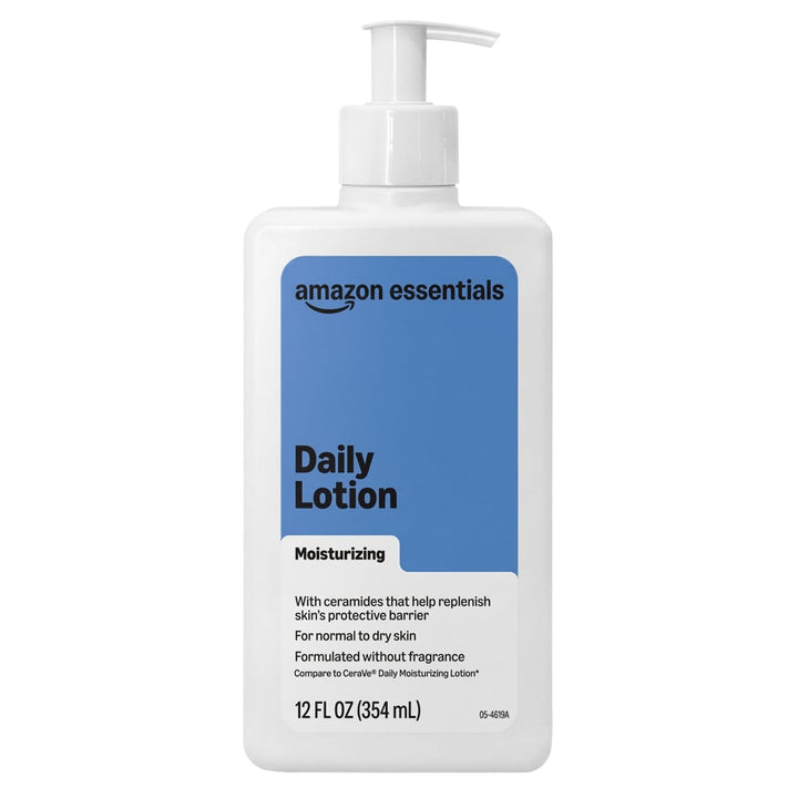 Amazon Essentials front packaging showing 12 fl oz bottle and clean design for everyday hydration