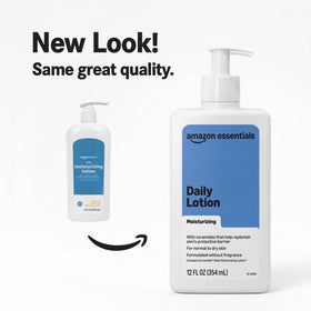 Amazon Essentials pump dispenser detail demonstrating easy, controlled lotion dispensing benefit