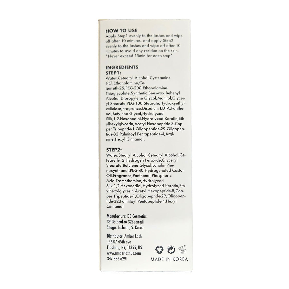 Amber Lash Curlerful label panel showing ingredient clarity and trust