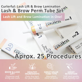 Amber Lash Curlerful two 20 ml tubes displayed to show full contents