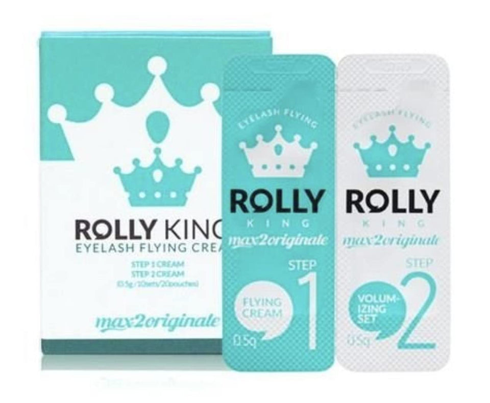Amber Lash Rolly King box front showing professional kit and sachets benefit hygienic portions