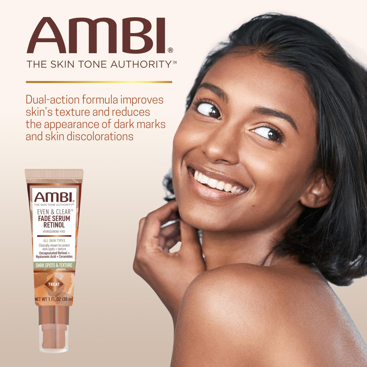 Ambi serum dropper dispensing texture, highlighting smooth application