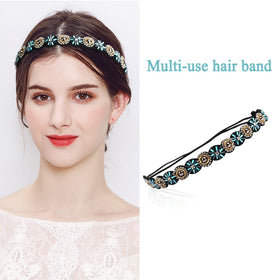 AMCAMI model wearing headband showing elegant everyday styling