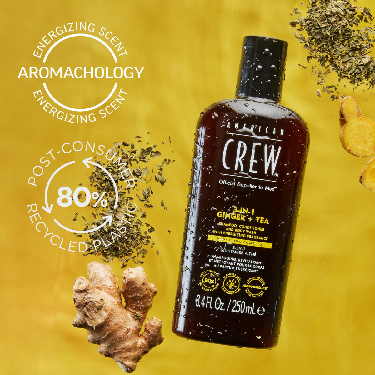 AMERICAN CREW in-shower lifestyle image showing product refreshing routine benefit