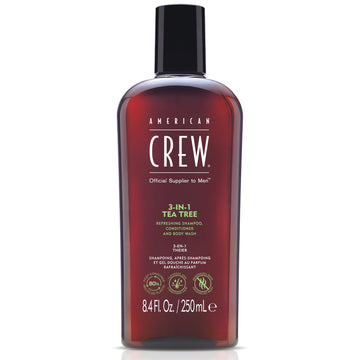 American Crew front label showing product name and tea tree benefits