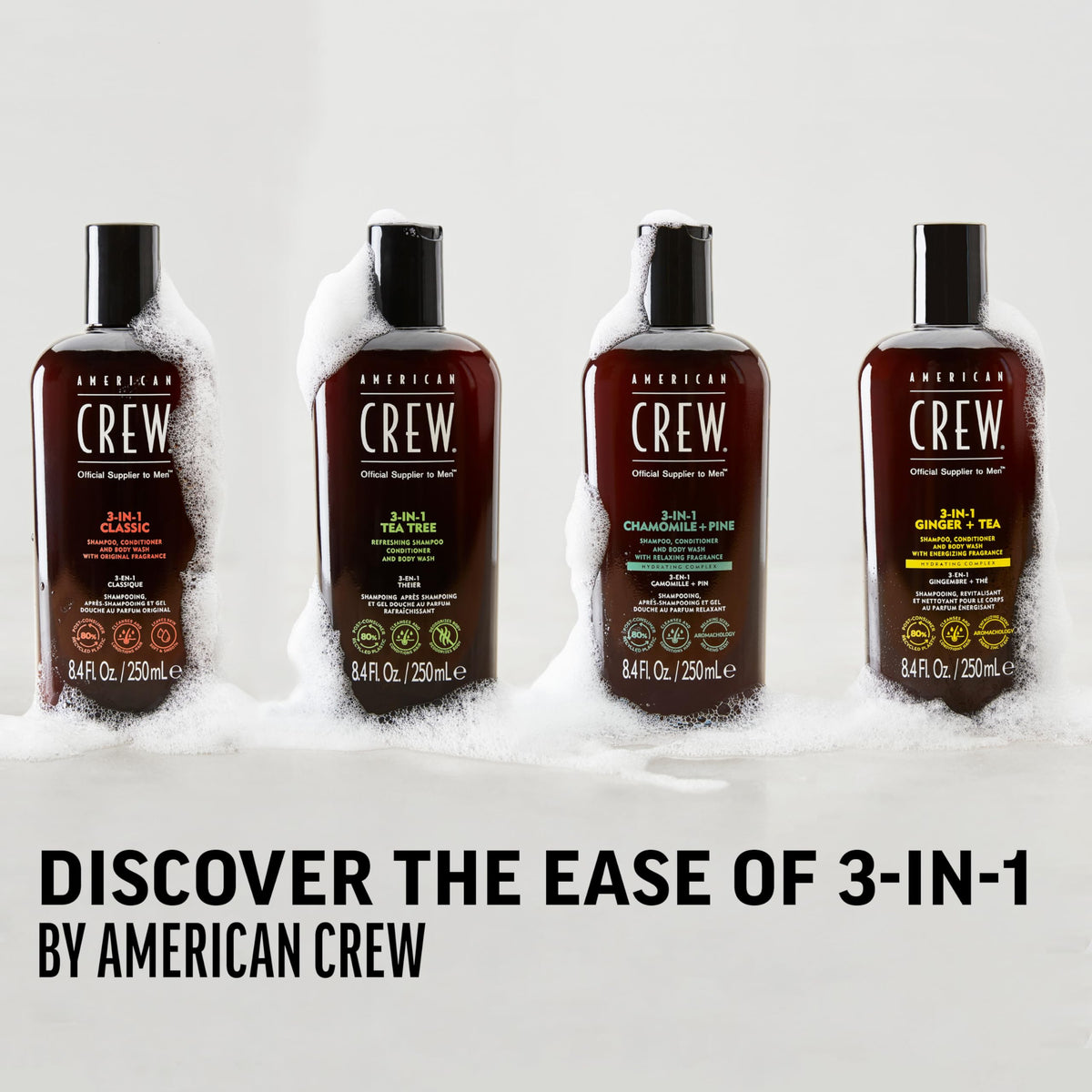 American Crew label close-up highlighting product details and ingredient clarity