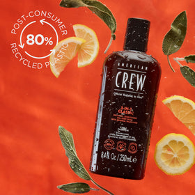 American Crew in-shower lifestyle shot demonstrating time-saving convenience