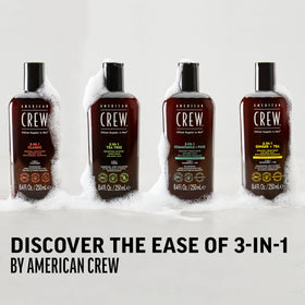 American Crew on bathroom shelf in lifestyle setting for streamlined grooming