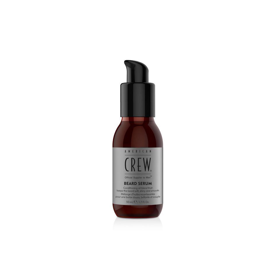 American Crew bottle front view showing label and compact size benefit